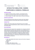 Naming Compounds & Chemical Formulas Interactive Simulation sample page
