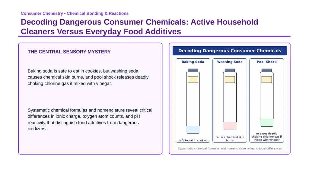 Naming Compounds & Chemical Formulas Phenomena-Based Lesson: Decoding Dangerous Consumer Chemicals: Active Household Cleaners Versus Everyday Food Additives Presentation sample page