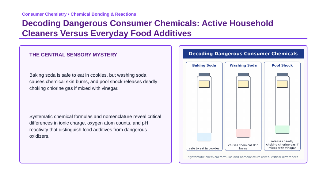 Naming Compounds & Chemical Formulas Phenomena-Based Lesson: Decoding Dangerous Consumer Chemicals: Active Household Cleaners Versus Everyday Food Additives Presentation sample page