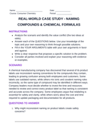 Naming Compounds & Chemical Formulas Real-World Case Study sample page