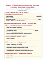 Naming Compounds & Chemical Formulas Substitute Lesson Plan sample page