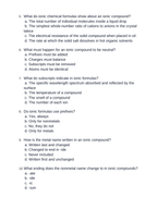 Naming Compounds & Chemical Formulas Unit Test sample page