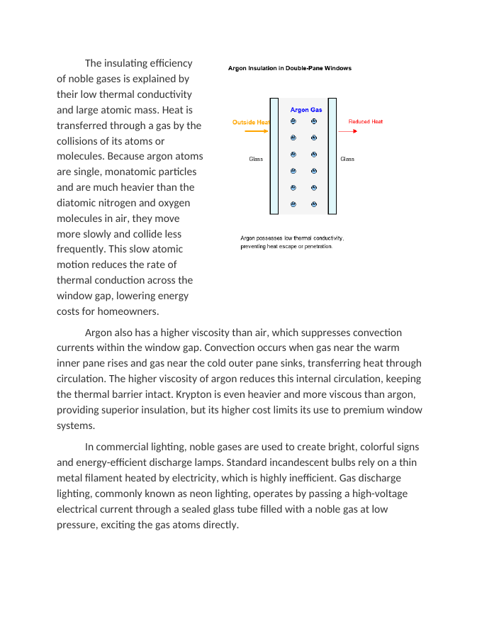 Noble Gases in Commercial Lighting and Window Insulation Reading Worksheet sample page