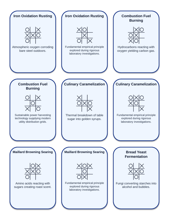 Physical & Chemical Changes Tic-Tac-Toe Review Game sample page