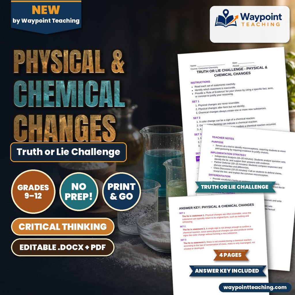 Physical & Chemical Changes Truth or Lie Challenge cover