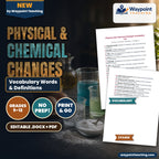 Physical & Chemical Changes Vocabulary Words & Definitions cover