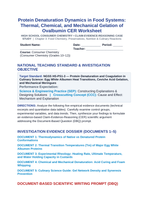 Protein Denaturation Dynamics in Food Systems: Thermal, Chemical, and Mechanical Gelation of Ovalbumin CER Phenomena Worksheet sample page