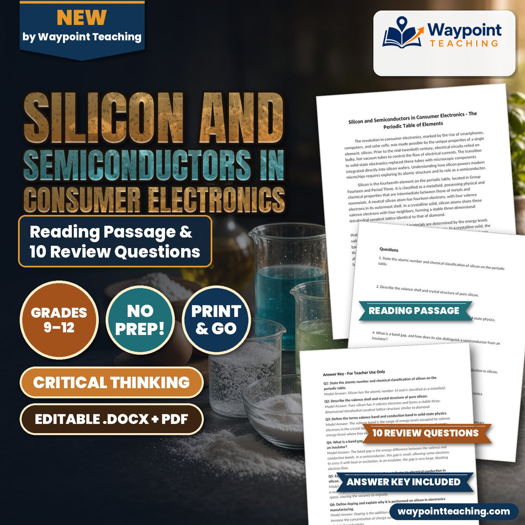Silicon and Semiconductors in Consumer Electronics Reading Worksheet cover