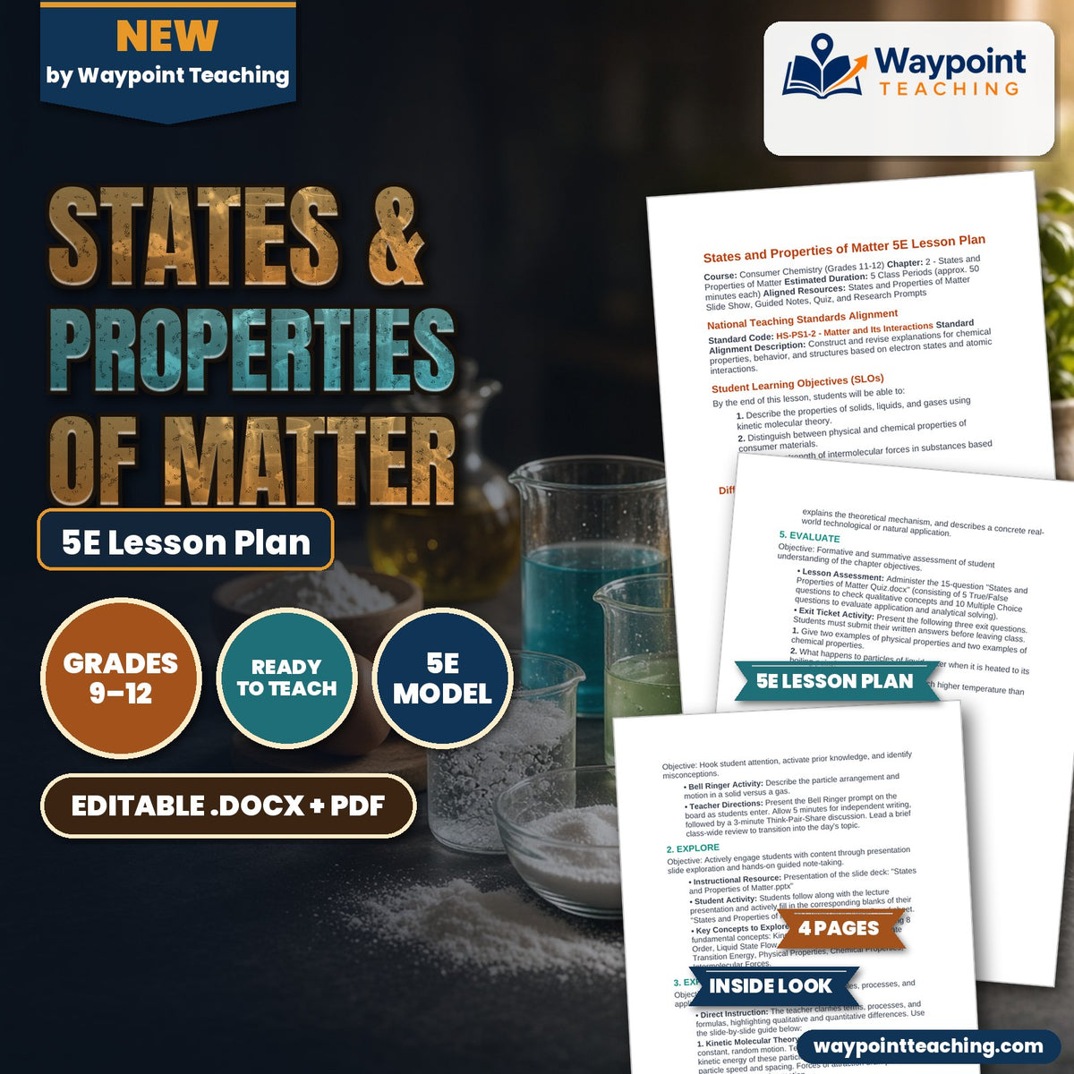 States & Properties of Matter 5E Lesson Plan cover