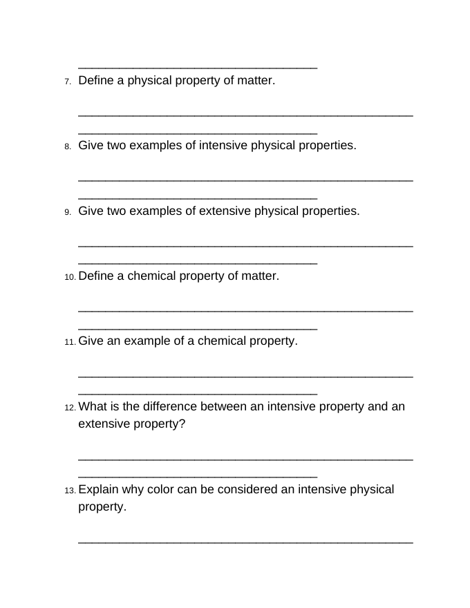 States & Properties of Matter Bell Ringers & Exit Tickets sample page