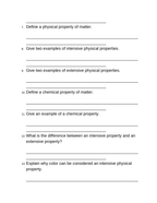 States & Properties of Matter Bell Ringers & Exit Tickets sample page