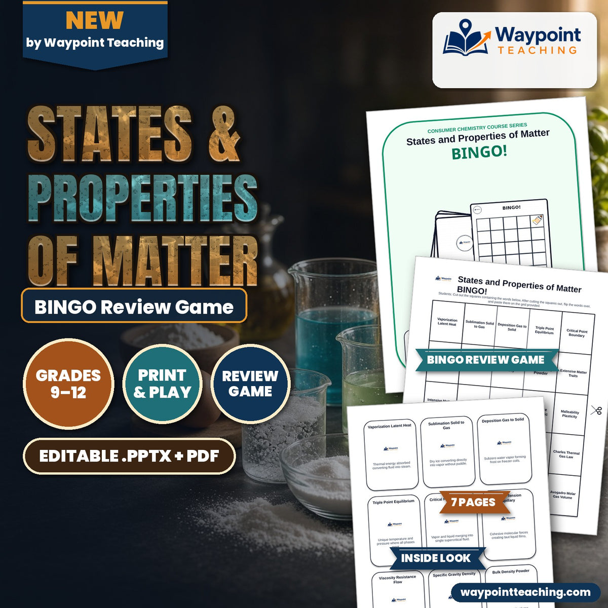 States & Properties of Matter BINGO Review Game cover