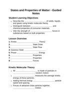 States & Properties of Matter Guided Notes sample page