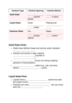 States & Properties of Matter Guided Notes sample page