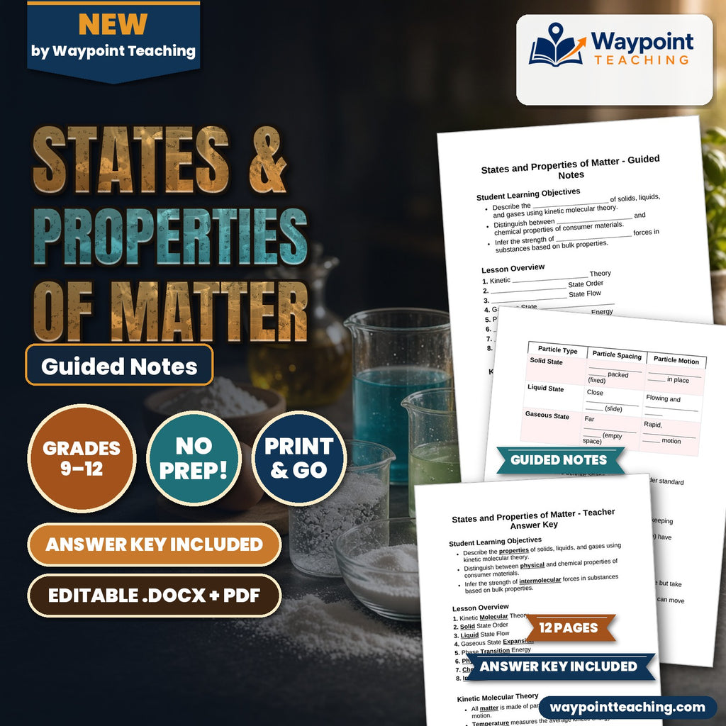 States & Properties of Matter Guided Notes cover