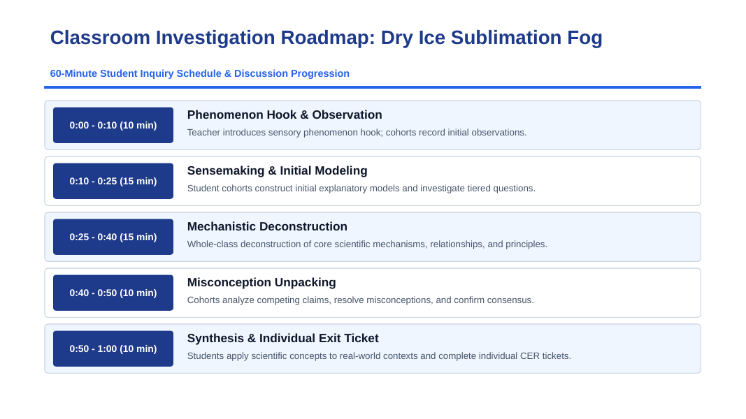 States & Properties of Matter Phenomena-Based Lesson: Dense Creeping Ground Fog Produced by Solid Dry Ice Without Melting into Liquid Presentation sample page