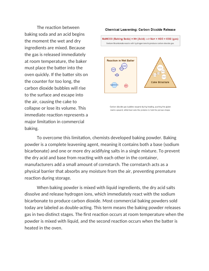 The Leavening Process: Baking Soda vs. Baking Powder Reading Worksheet sample page