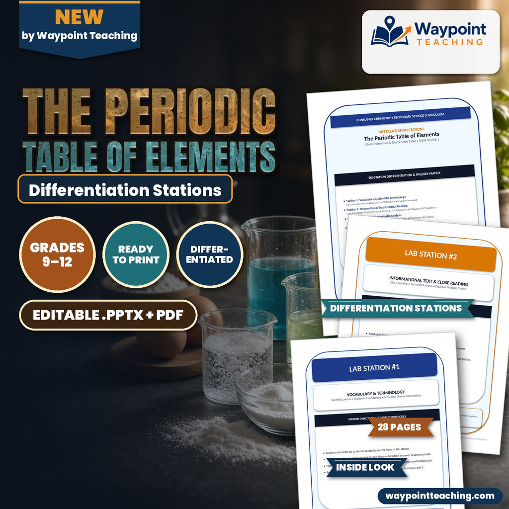 The Periodic Table of Elements Differentiation Stations cover