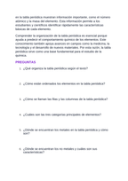 The Periodic Table of Elements Spanish Reading Passage & Comprehension Questions sample page