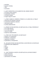 The Periodic Table of Elements Spanish Unit Test sample page