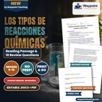 Types of Chemical Reactions Spanish Reading Passage & Comprehension Questions cover