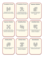 Types of Chemical Reactions Tic-Tac-Toe Review Game sample page