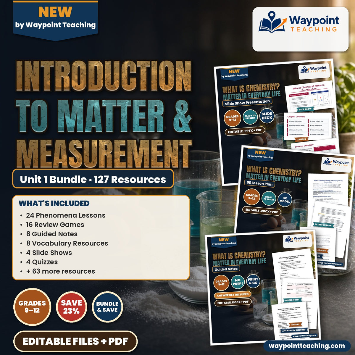 Consumer Chemistry Unit 1: Introduction to Matter & Measurement Bundle cover