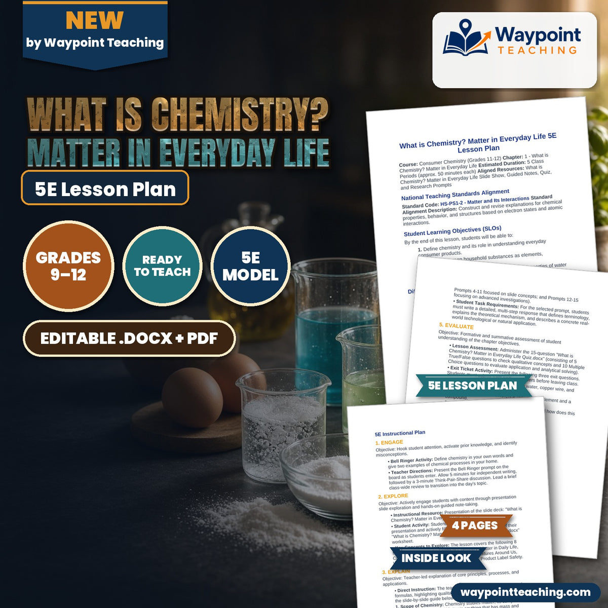 What is Chemistry? Matter in Everyday Life 5E Lesson Plan cover