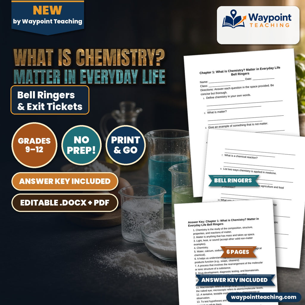 What is Chemistry? Matter in Everyday Life Bell Ringers & Exit Tickets cover