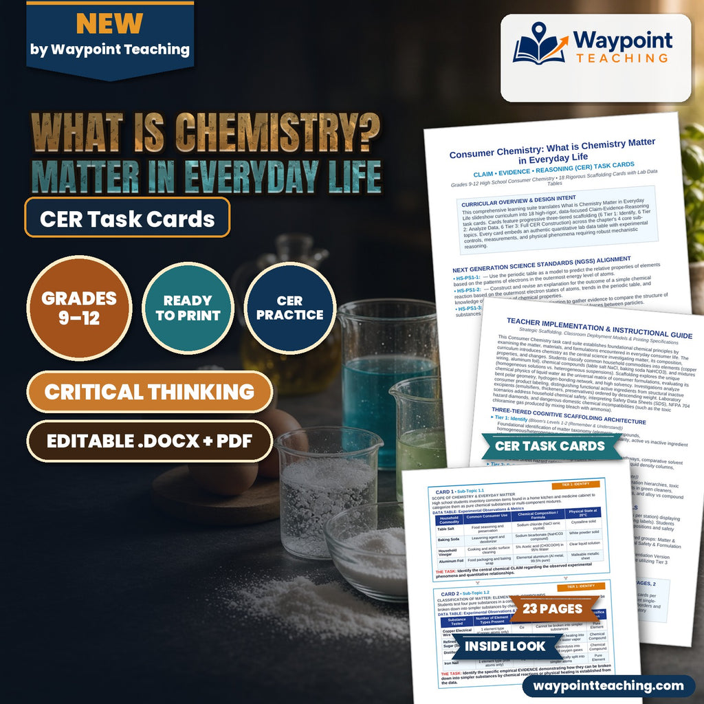 What is Chemistry? Matter in Everyday Life CER Task Cards cover