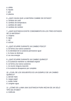 What is Chemistry? Matter in Everyday Life Spanish Unit Test sample page
