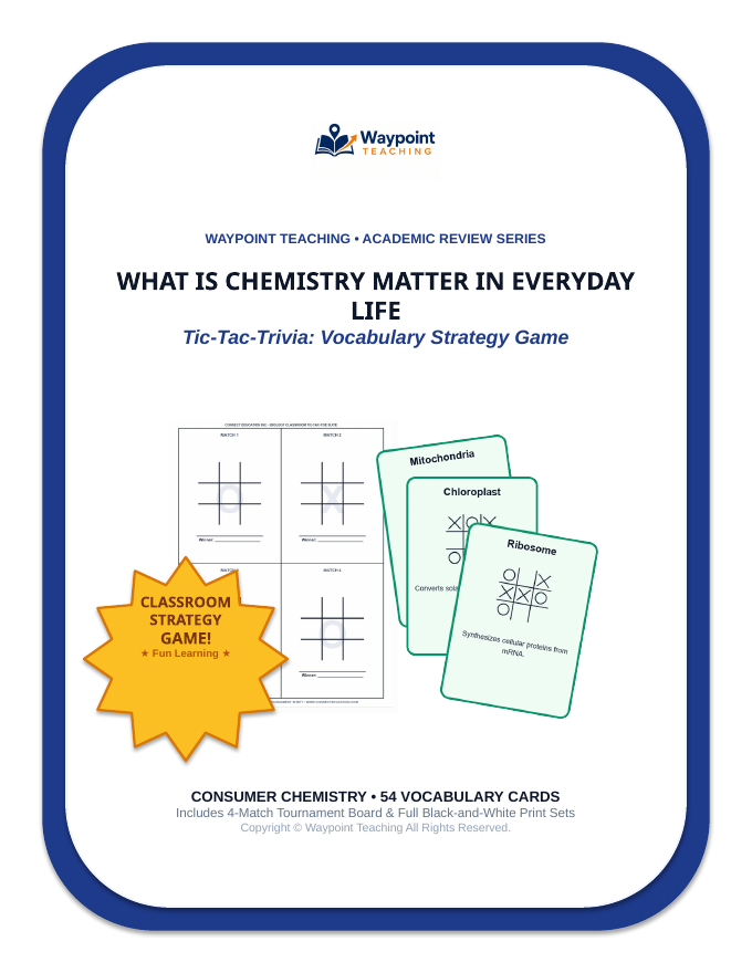 What is Chemistry? Matter in Everyday Life Tic-Tac-Toe Review Game sample page