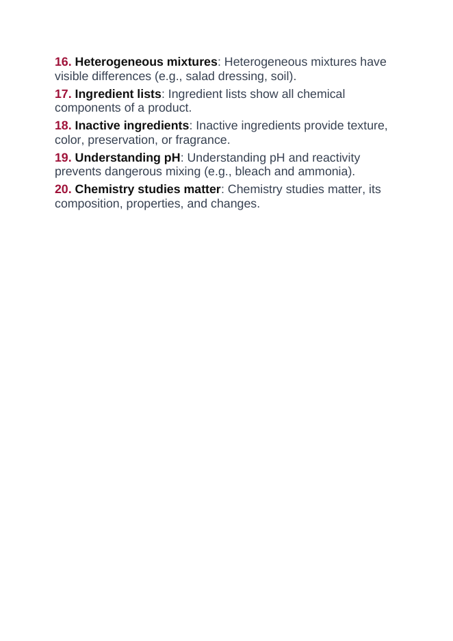 What is Chemistry? Matter in Everyday Life Vocabulary Words & Definitions sample page