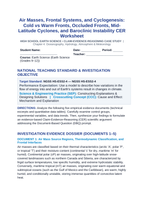 Air Masses, Frontal Systems, and Cyclogenesis: Cold vs Warm Fronts, Occluded Fronts, Mid-Latitude Cyclones, and Baroclinic Instability CER Phenomena Worksheet sample page
