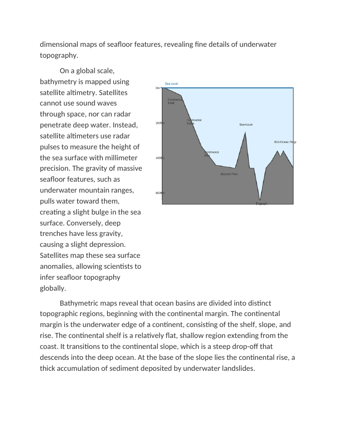 Bathymetry: Mapping the Ocean Floor's Topography Reading Worksheet sample page