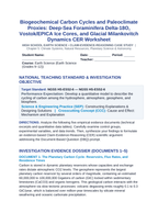 Biogeochemical Carbon Cycles and Paleoclimate Proxies: Deep-Sea Foraminifera Delta-18O, Vostok/EPICA Ice Cores, and Glacial Milankovitch Dynamics CER Phenomena Worksheet sample page
