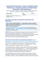 Coastal Hydrodynamics: Deep-to-Shallow Wave Mechanics, Longshore Drift, and Tidal Bulge Resonance CER Phenomena Worksheet sample page