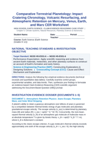 Comparative Terrestrial Planetology: Impact Cratering Chronology, Volcanic Resurfacing, and Atmospheric Retention on Mercury, Venus, Earth, and Mars CER Phenomena Worksheet sample page