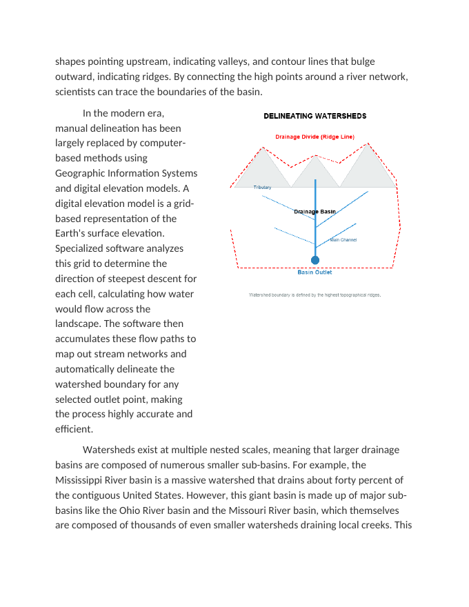 Delineating Watersheds and Drainage Basins Reading Worksheet sample page