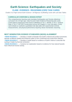 Earthquakes and Society CER Task Cards sample page