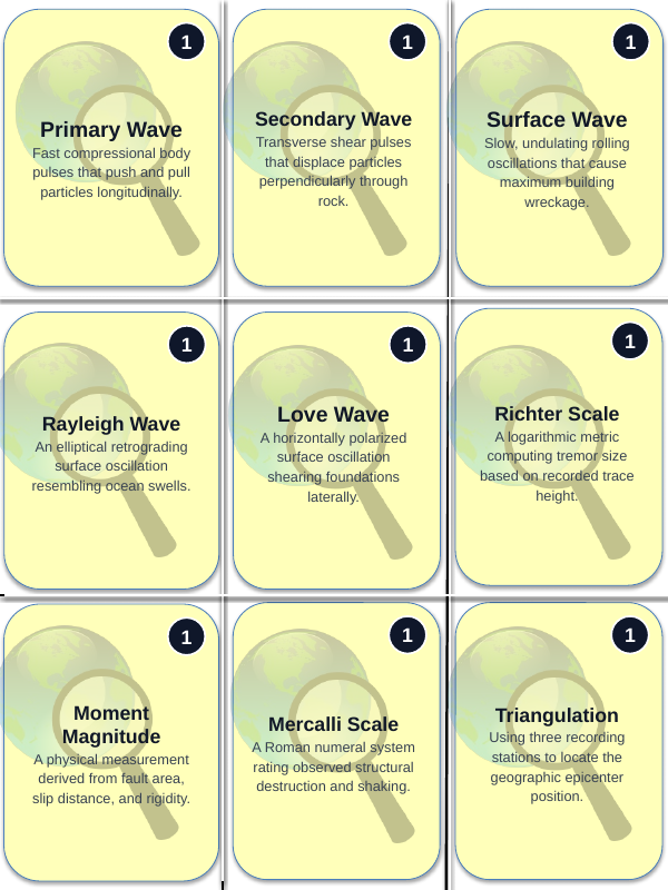 Earthquakes and Society Trivia Board Game sample page