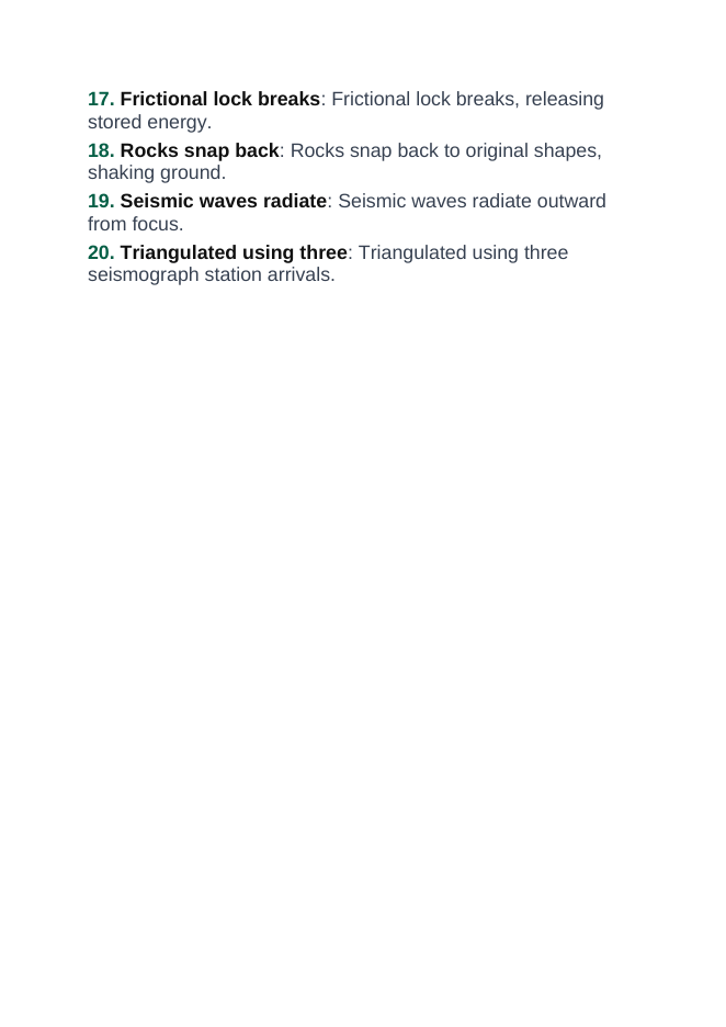 Earthquakes and Society Vocabulary Words & Definitions sample page