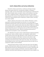 Earths Albedo Effect and Surface Reflectivity Reading Worksheet sample page