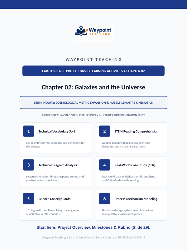 Galaxies and the Universe Project-Based Learning Activity sample page