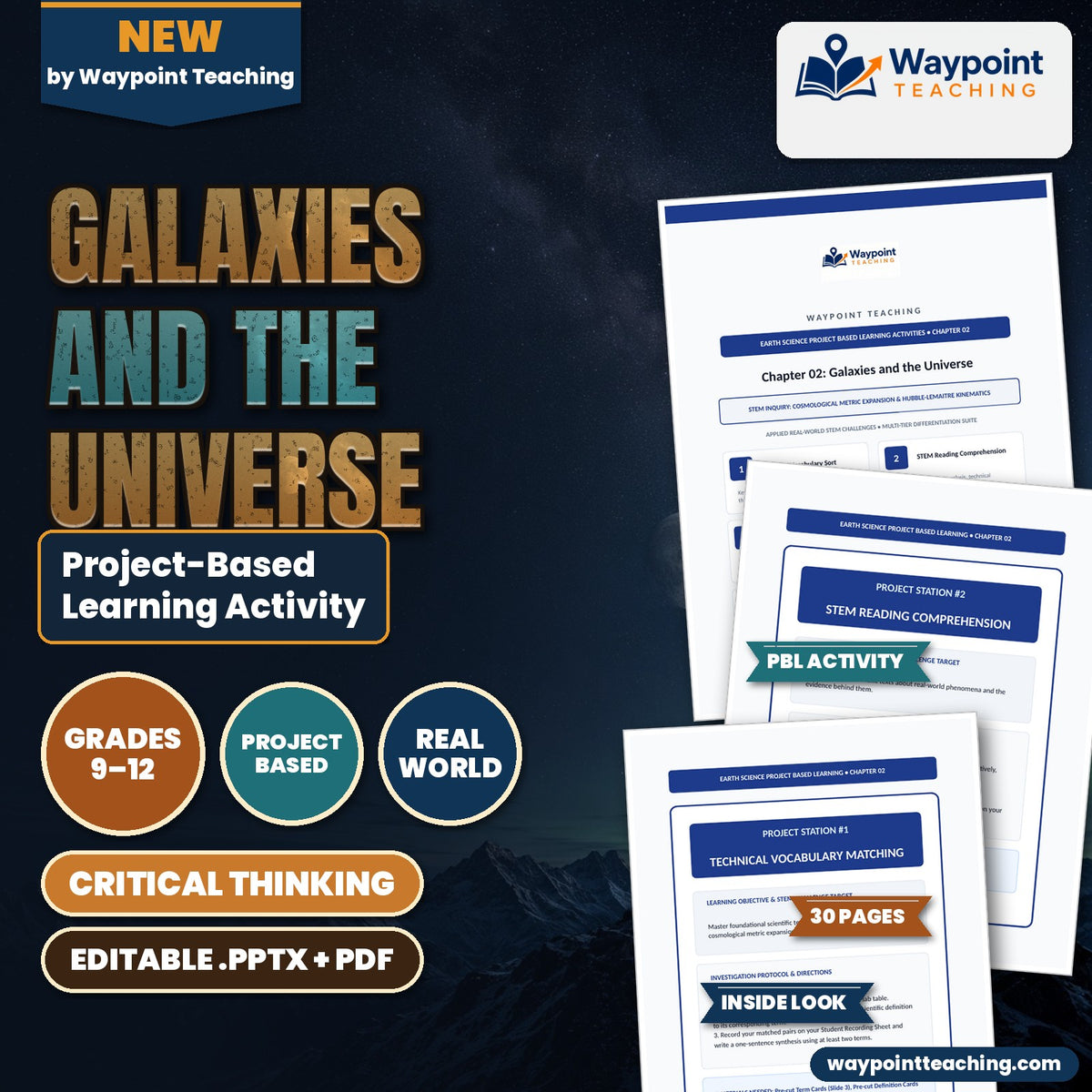 Galaxies and the Universe Project-Based Learning Activity cover