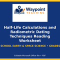 Half-Life Calculations and Radiometric Dating Techniques Reading Worksheet cover