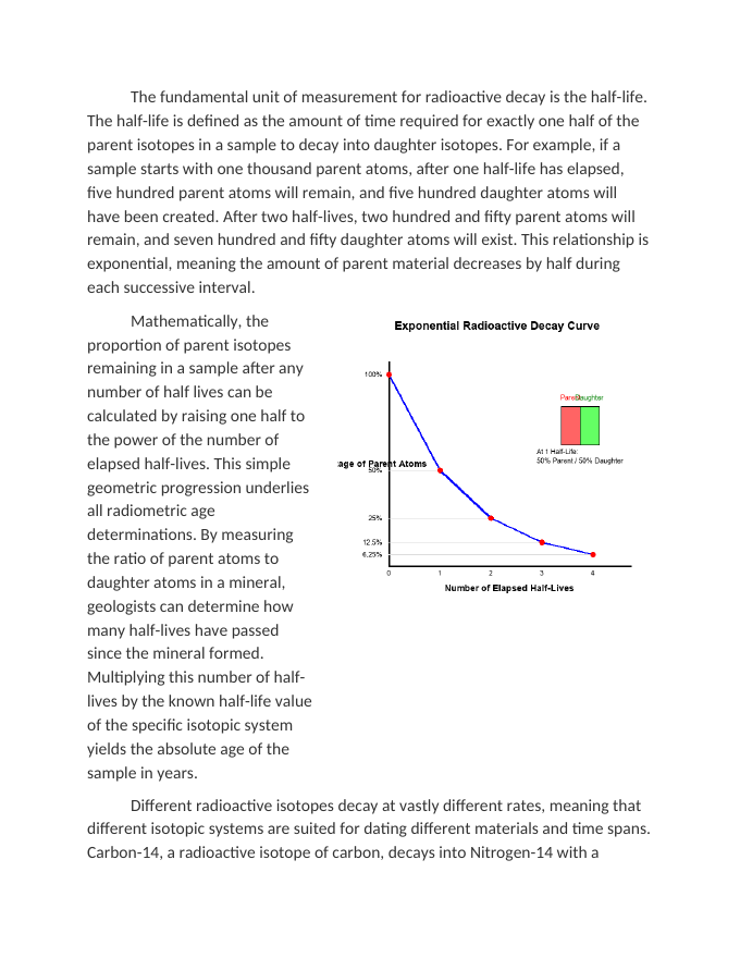 Half-Life Calculations and Radiometric Dating Techniques Reading Worksheet sample page