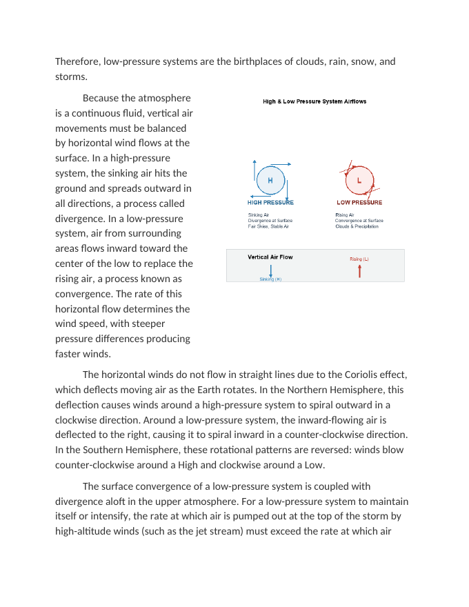High and Low-Pressure Systems in Weather Forecasting Reading Worksheet sample page