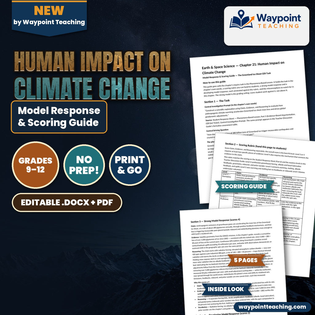 Human Impact on Climate Change Model Response & Scoring Guide cover