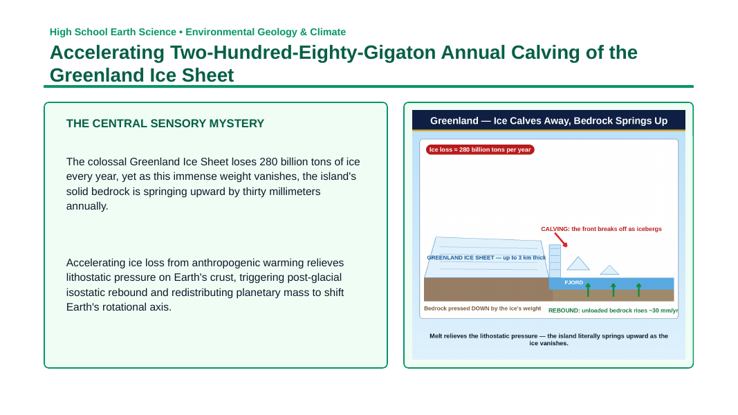 Human Impact on Climate Change Phenomena-Based Lesson: Accelerating Two-Hundred-Eighty-Gigaton Annual Calving of the Greenland Ice Sheet Presentation sample page